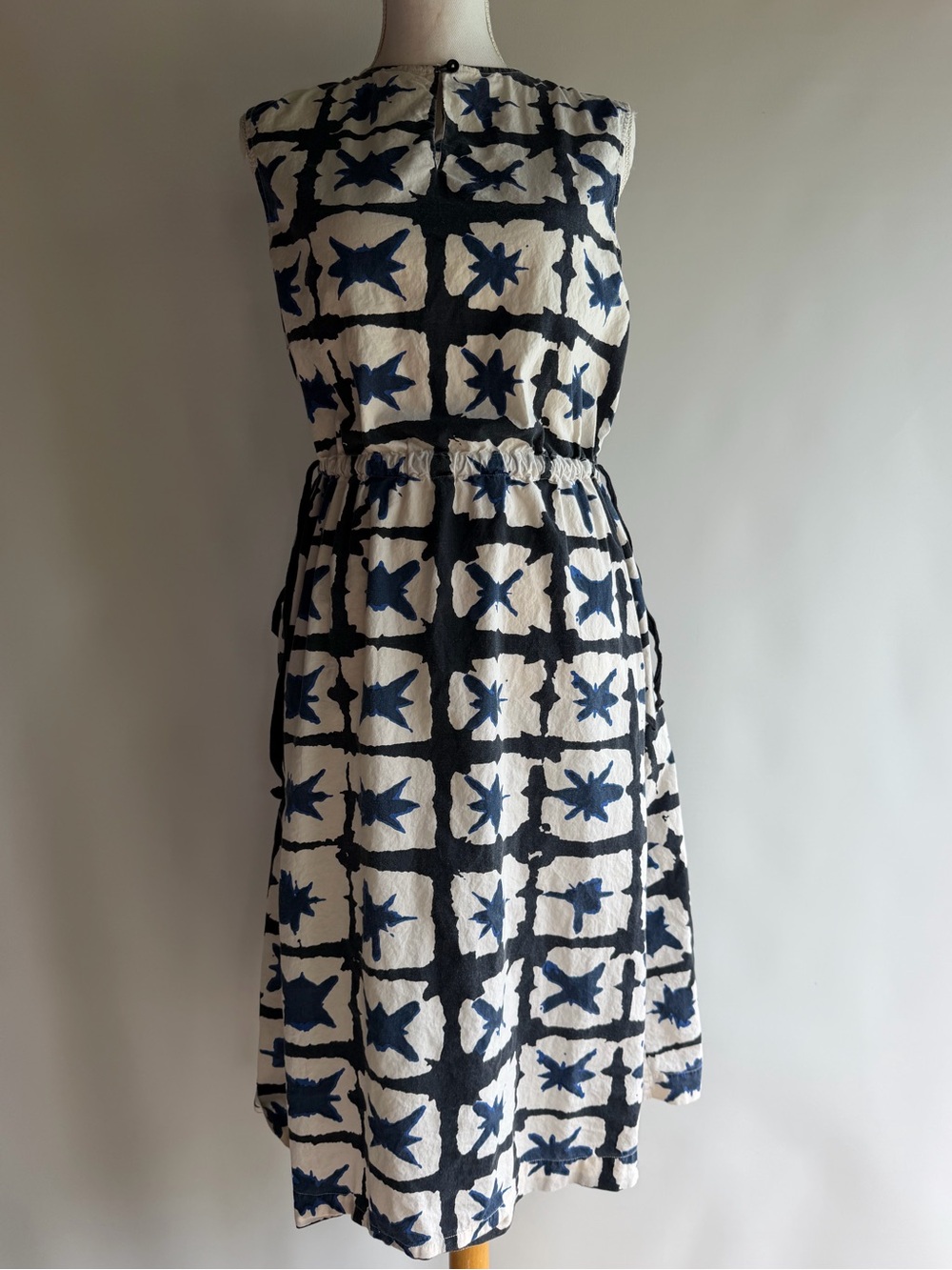 Toast Indigo 'Ink & Air' Cotton Drawstring Midi Dress - sz 8